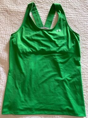 Under Armour Bright Green Racerback Athletic Tank w/shelf Bra Large